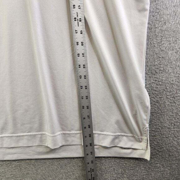 Footjoy Shirt Mens Large White Floral Trim Golf Polo Performance Clock Tower - Picture 11 of 16